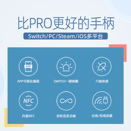 Laishda Self-operated P50 Wireless Game Controller Visual App Macro Programming Switch Black Myth Glacier Blue + Storage Bag Rocker Cap Set Supports Pokémon ZA