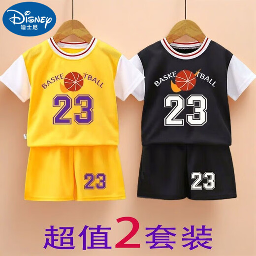 Trajes de baloncesto para niños de Disney Cartas de ropa para niños Cartas de verano Sports Sports y niñas Delas delgadas Trajes de entrenamiento de moda Suits Alphabets Set-Blue + Red 12033-38Jin [Jin equivale a 0.5 kg] todo tamaño