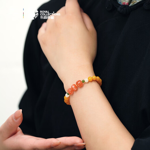 Potala Palace Beeswax Sichuan Material Nanhong Bracelet Women's 925 Silver Yellow Wealth Accessories Wenwan Plate Play Transfer Bead Bracelet Birthday Gift