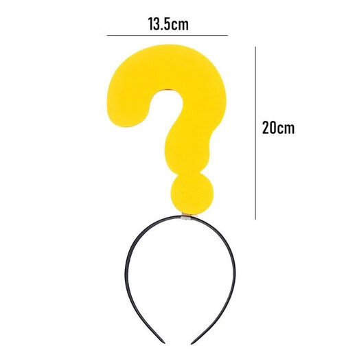 Creative headband arrow question mark symbol headband concert photo artifact fun funny headband conspicuous headband red question mark