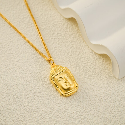 Libiao gold-wrapped silver Buddha head pendant pure gold pure silver transfer bead jewelry 2025 new pendant for men and women as a birthday gift Zhongda Buddha head weighs about 8g gold about 0.8g