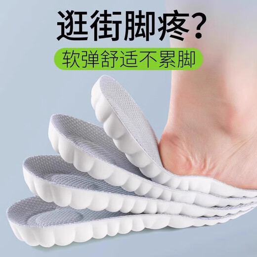 Insoles of labor protection shoes that feel like stepping on shit, not tired after standing for a long time, super soft, thickened, not tiring for men and women, comfortable, pain-absorbing, sweat-absorbent, deodorant and breathable 1 pair, feeling like stepping on shit - upgraded soft elastic - black, size 41-42