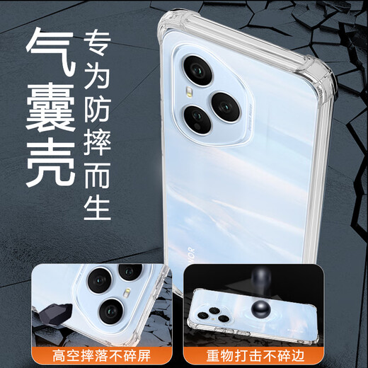 Dust card suitable for Honor 400Pro mobile phone case DNP-AN00 all-inclusive lens soft shell 5G new airbag anti-fall shell HONOR transparent silicone protective cover ultra-thin simple men and women mobile phone case + tempered film