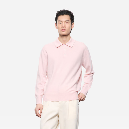 ERDOS Early Autumn Plush Blended Skin Friendly Lightweight Loose Straight Versatile Men's Wool Sweater Stone Pink M 170/92A