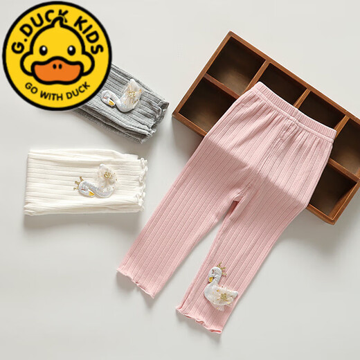 G.duck女童夏季薄款0-3岁宝宝七分裤弹力可开档689个月婴幼儿裤子 蘑菇七分裤 灰色 【可开档】 85 cm 建议年龄12-18个月