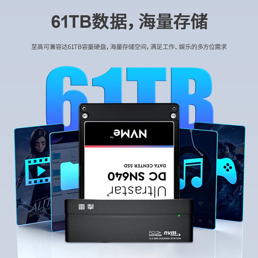 雷掣u2硬盘盒u.2 nvme硬盘底座SFF-8639转USB读取器 标准版