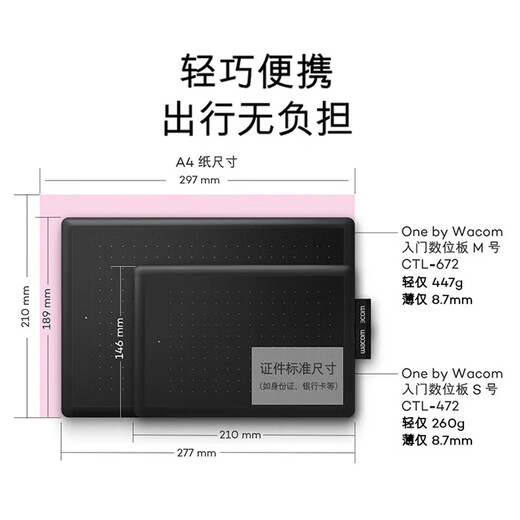Wacom和冠 数位板 手绘板 手写板连电脑绘画板专业绘画专用平板 电子画板写字板教学网课 CTL-672/K2-F