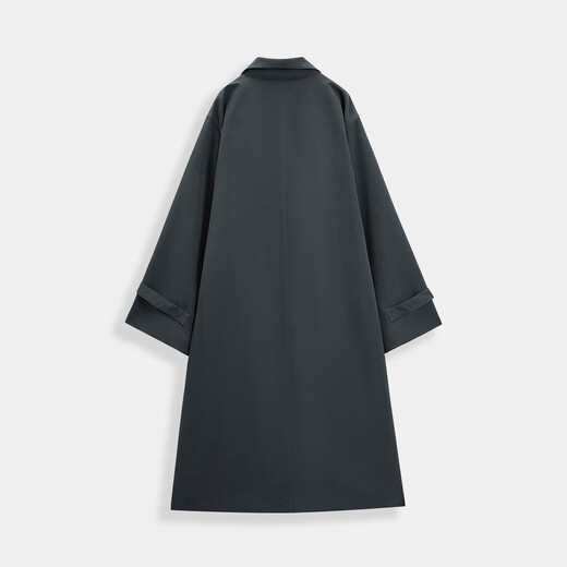 IEF/Aiyifu 2025 Autumn New French Mature Temperament Loose and Versatile Women's Mid-Length Windbreaker Jacket Navy One Size