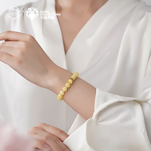 Potala Palace 18k gold beeswax single circle bracelet for men and women with transfer beads plain circle agate bracelet as a birthday gift for girlfriend