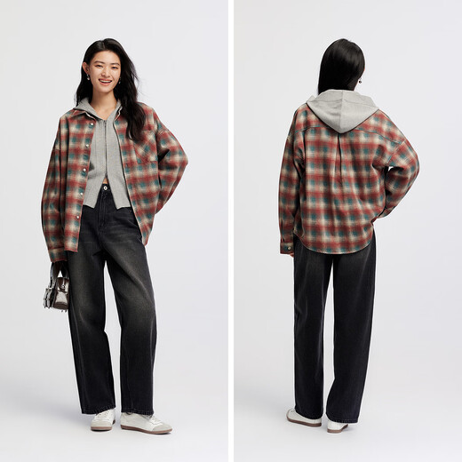 Semir Senrou Denim | Shopping mall same style denim women's mid-length 2025 autumn oversize shirt 103525105001
