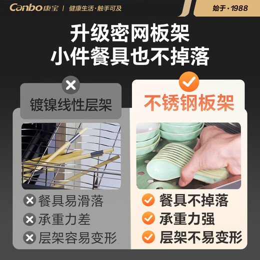 Canbo Disinfection Cabinet Household Vertical Disinfection Cupboard UV Desktop Cupboard Small Kitchen Storage Tableware Teacup Drying Machine XDZ90-LC3T National Subsidy