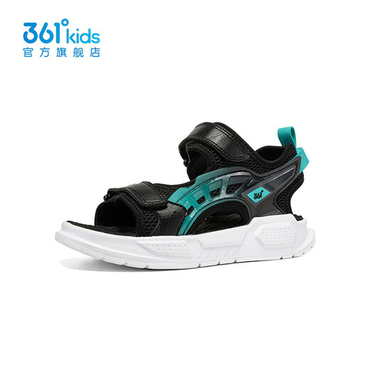 361 Shopping mall same style children's shoes, boys' beach sandals, new summer sandals for older children, carbon black/time green 35