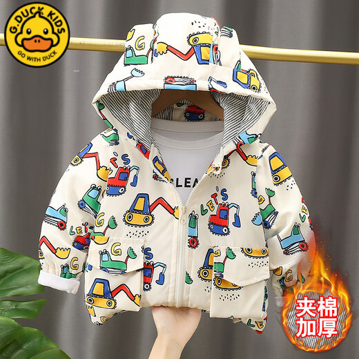 Disney Boys' Jackets Autumn and Winter 2025 New Baby Western Style Children's Thickened Hooded Jacket Western Style Jacket Yellow Digger Thin Section 100
