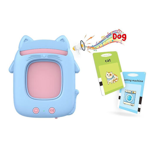 Andere brandneue Kartenmaschine vertikale Katzen Englisch Lernmaschine Kinder Frühschullernmaschine Italienisch Blau [112 Karte 224 Inhalt + Englisch] Kartenmaschine