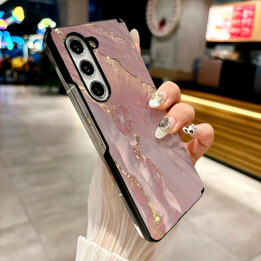 OUIO适用三星 Z Fold6手机壳W25新款Fold5折叠屏Fold4W24保护套W23中 中轴黑边皮纹P691黑色波点 三星GalaxyZFold6