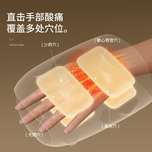 Oaks hand massager, finger, wrist, joint, palm acupuncture point numbing care, meridian kneading, electric massage heating instrument 360, double-layer air bag wrapped hot compress, basic model, 2 modes to choose + 1 level of hot compress