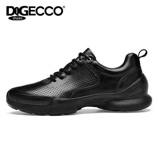 Aibotron DQG ECCO men's shoes genuine leather lightweight soft sole cushioning casual business leather shoes fashion versatile sports shoes labor protection shoes 3561 black 41