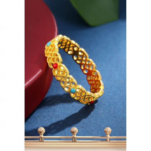 FKP ancient simple filigree enamel ring hollow light luxury ring women's ring as a gift for your girlfriend. The same style as the beautiful number Seven Fat Donglai