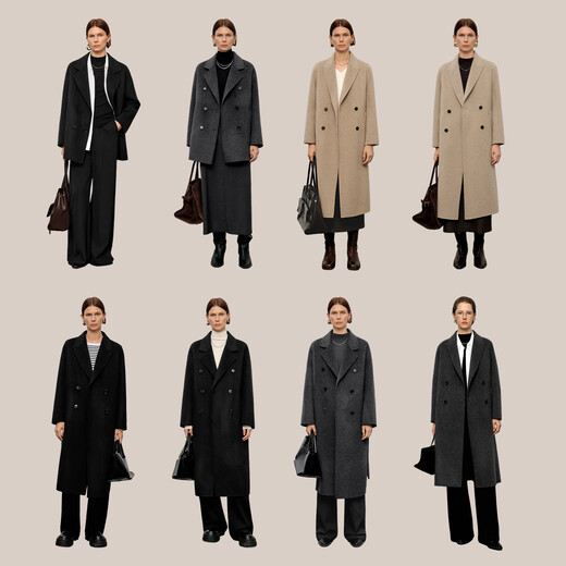 Mai Meng 1680 life coat 13% + cashmere MM 10,000 pieces + hot style woolen coat wool women 25 new winter products, right shoulder lapel collar - dark gray 5G9970332 M