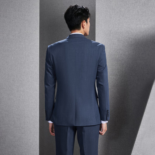 Heilan House (HLA) suit men's light business classic flat lapel suit Western men's autumn blue and gray plaid 14 (suit vest and trousers) Reservation XL 180/96A 50A recommended 150~160Jin Jin equals 0.5 kg