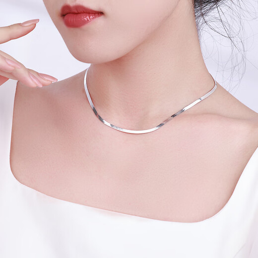 CHINA GOLD PT950 Smart Snake Bone Chain Plain Chain Platinum Necklace as a Birthday Gift for My Girlfriend and Wife Smart Snake Bone Chain About 12g