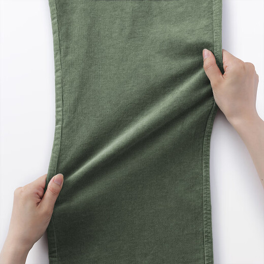MUJI Women's Stretch Corduroy Lightweight Straight Pants Women's 25th Autumn Women's Clothing BE1Y5A5A Smoked Green L (165/70A)