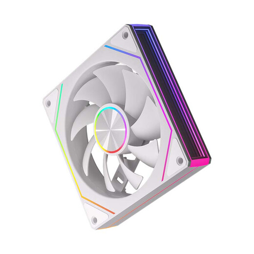 动力火车（PowerTrain）棱镜8 PRO机箱风扇12CM台式电脑ARGB神光同步主机散热风冷 无限镜灯效 白色正叶