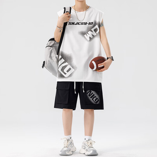 LNOC Li Ningning The same new men's running and quick-drying sports and casual gradient suit men's summer vest vest shorts Li Ning QCC-TZ6172 light green M