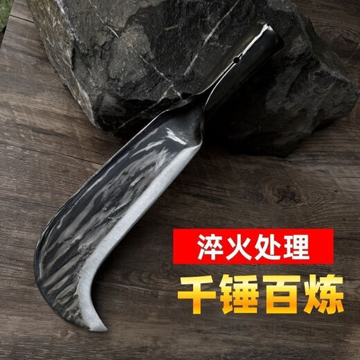 QWNQY large knife, heavy wood chopping knife, heavy-duty agricultural old-fashioned wood chopping knife, hand-forged and thickened, outdoor tree-cutting bamboo, ordinary model 0.9Jin Jin equals 0.5kg, the wood knife is super easy to use