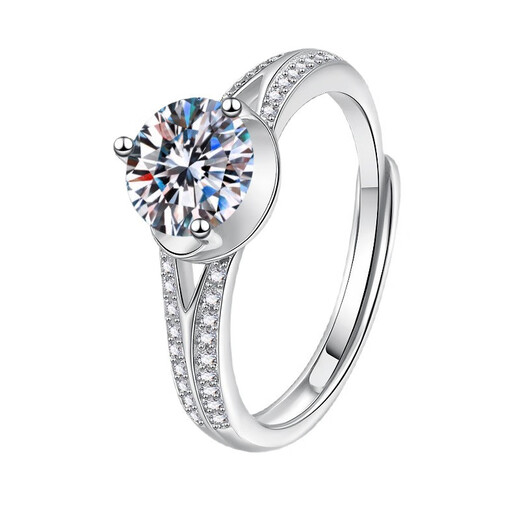 EothPT950 platinum three-claw moissanite diamond ring for women, light luxury niche platinum Valentine's Day birthday gift for girlfriend PT950 platinum three-claw moissanite ring + certificate