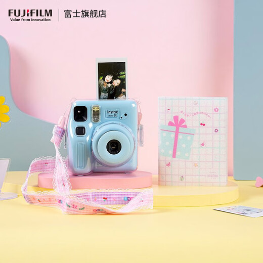 FUJIFILM instax Mini SE instant camera uses 3-inch photo paper, blue photo paper combination set 1, including standard + 20 pieces of photo paper + peripheral accessories, official standard, can write greeting cards on behalf of others