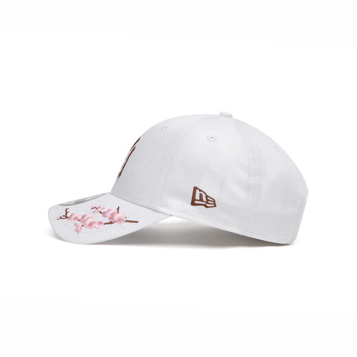 NEW ERA summer MLB NY cherry blossom embroidery trendy brand large label men's and women's hat curved brim baseball hat white S OFM
