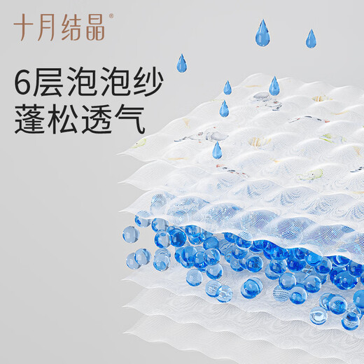 October Crystal Baby Bath Towel Pure Cotton Gauze Newborn Super Soft Absorbent Baby Children's Large Towel Square 6-layer Soft Hemming Ocean Elf (110*110cm)