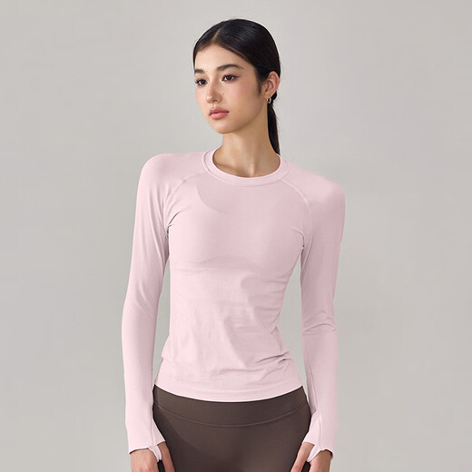 LULULMCCTN High Elastic Fitness Top Women's Slim Fit Running Pilates Professional Training Sports Bottoming Long Sleeve T-Shirt Yellow XL