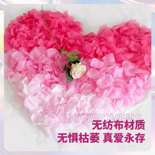 Simulated rose petals wedding hand scattering wedding room KTV bar confession proposal Valentine's Day decoration burgundy about 999 pieces