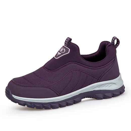足立健足力健官网老人鞋男春夏季旗舰店防滑软底防水爸爸运动中老年健步 9207女小二紫色 36