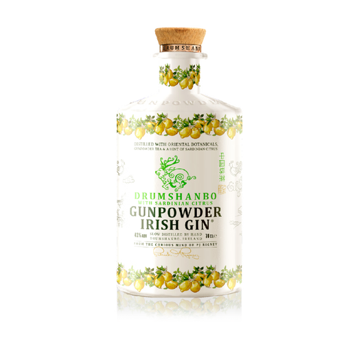 JiTuDRUMSHANBO GUN POWDER GIN爱尔兰原瓶进口鹿角兔火耀加州橙金酒 撒丁岛柑橘白瓷珍藏版 700mL