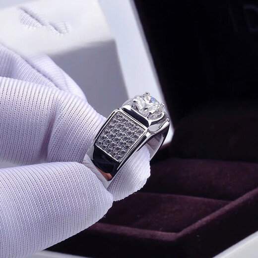 DR moissanite men's wedding ring pt950 platinum men's ring inlaid niche couple ring closed diamond ring wedding ring men's ceremony closed size 16 to 25