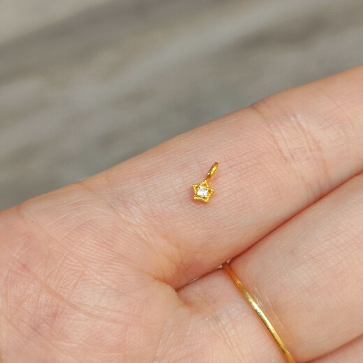 KUXA gold mini pendant plated 18k gold diy bracelet pearl necklace buckle single diamond pendant small drop star moissanite mini small drop slip
