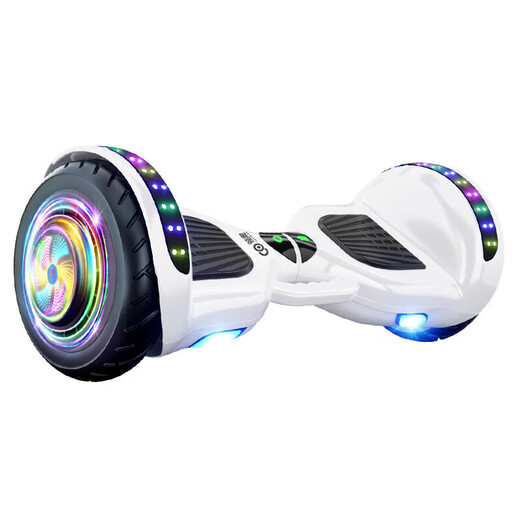 Lingao smart electric self-balancing car 2024 new model 6-8-10 to 15 years old and above children's parallel car 6.5-inch upgraded music version white self-balancing + safety