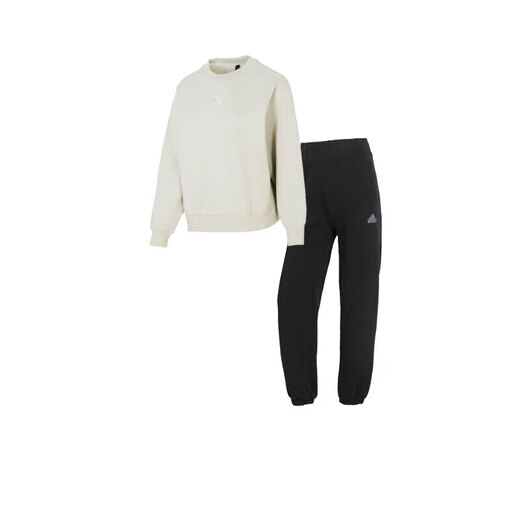 Adidas Frauensportanzug 25 Frühling Neues komfortables warmes lässiges Sweatshirt Pullover Lose Hosen zweiteilige Set JJ3568+JJ3561 L