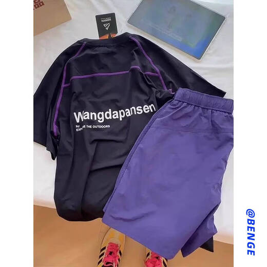 GOYN Ice Silk Quick-drying T-shirt Women's Summer Thin Loose Short-Sleeved Fitness Sports Top Running Cycling Wear Badminton Wear Black M