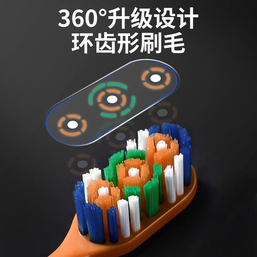 SOAO口腔护理男士中硬毛牙刷去牙渍清洁烟渍成年人螺旋刷丝家庭套装 硬毛 2支 【进口刷毛】祛除烟渍