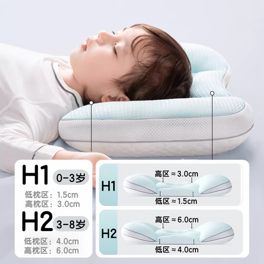 Baby-friendly tree children's pillow 3-8 years old kindergarten students nap pillow baby 2-6 years old children special zone neck protection summer 5 sky blue-H1 0-3 years old pillow height 1.5-3cm, comfortable sleep spine protection, children only