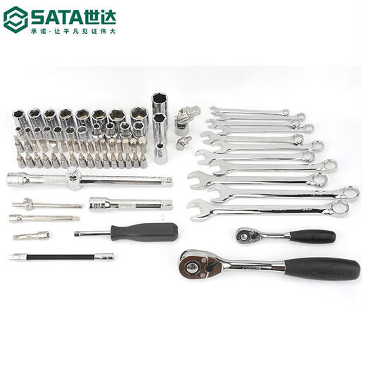 SATA auto repair set 78-piece set of commonly used tools for car repair, large and small fly wrench socket comprehensive set 09518/78-piece 6.3x12.5MM series comprehensive set