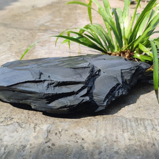 Fish tank stone ornamental stone native tank black gold fine schist turtle basking back schist landscaping platform fish tank climbing pet vacation 3Jin Jin equal to 0.5kg 20-30cm
