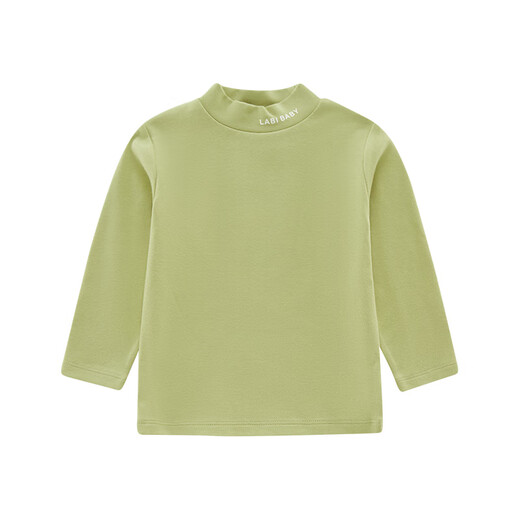 Rabbi children's half turtleneck top autumn and winter warm pullover bottoming shirt long-sleeved top light green 120