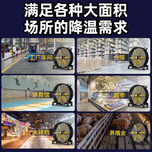 LEBON Industrial Fan Powerful Oversized Floor-standing Fan Permanent Magnet Brushless Industrial Large Fan Arena Workshop Warehouse Large Fan Hand-Push Removable Large Fan Large Electric Fan 1080 Large Fan | DC Variable Frequency Motor - 250 Flat/Stepless Speed ​​Adjustment