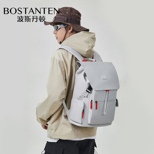 BOSTANTEN men's backpack, student bag, trendy business trip backpack, large capacity 17.3-inch laptop bag