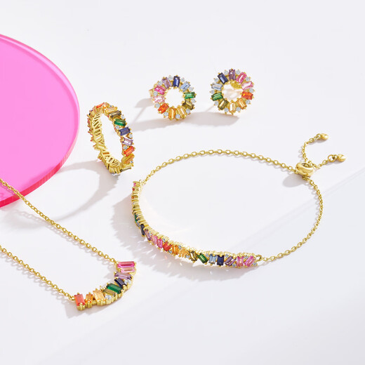 Trendy Acer Rainbow Candy S925 silver earrings for women, dopamine silver earrings, fashionable and versatile, gift for girlfriend, one pair